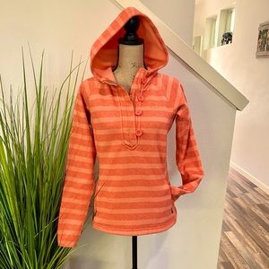 the north face striped hoodie with button front
